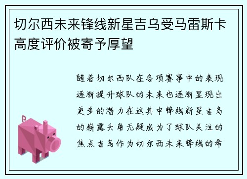 切尔西未来锋线新星吉乌受马雷斯卡高度评价被寄予厚望